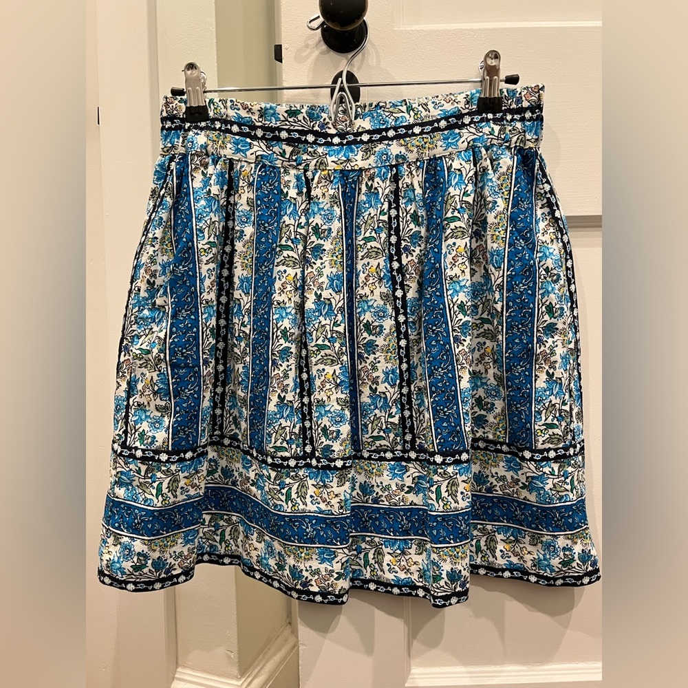 NWT! LOFT Floral Linen Skirt, with pockets, size S